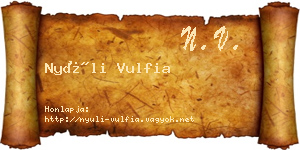 Nyúli Vulfia névjegykártya